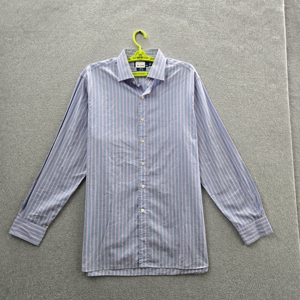 VINTAGE Polo Ralph Lauren Men Button Up Shirt 17.5 Blue Striped Regent Custom
